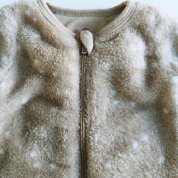 Trois Moutons Newborn Soft Plush 2-way zip Footie - Picture 3 of 6